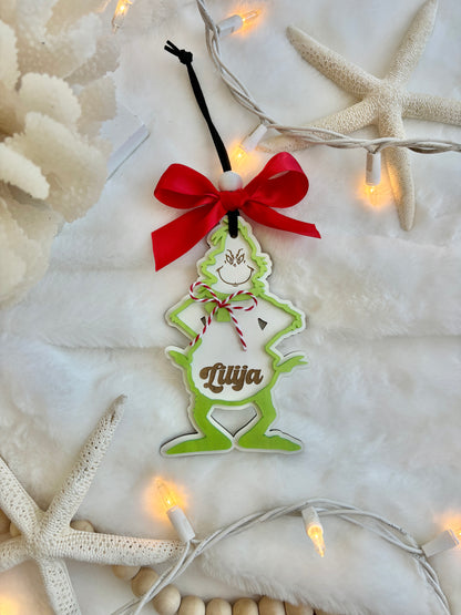 Simple Grinch Customized Ornament