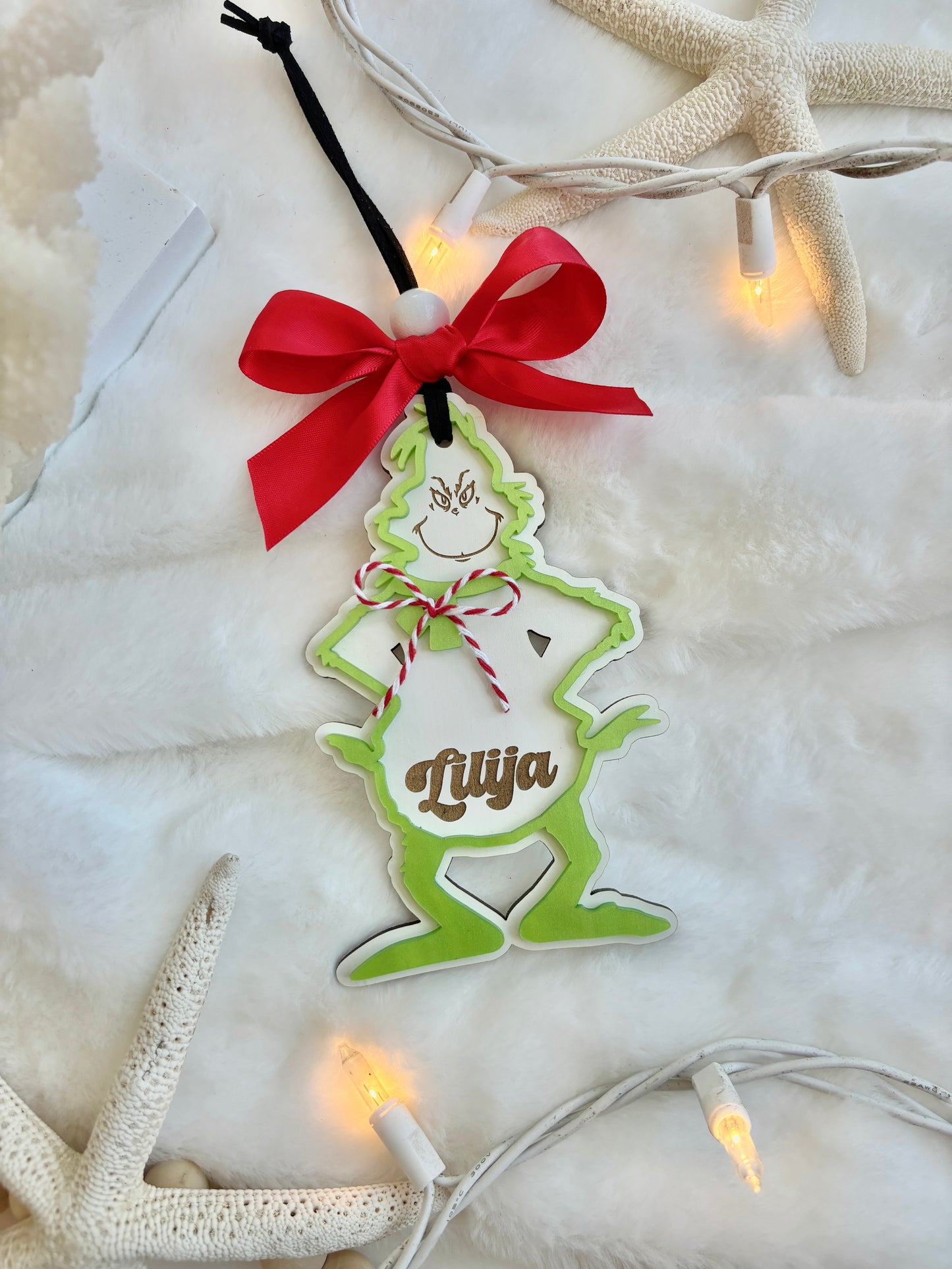 Simple Grinch Customized Ornament