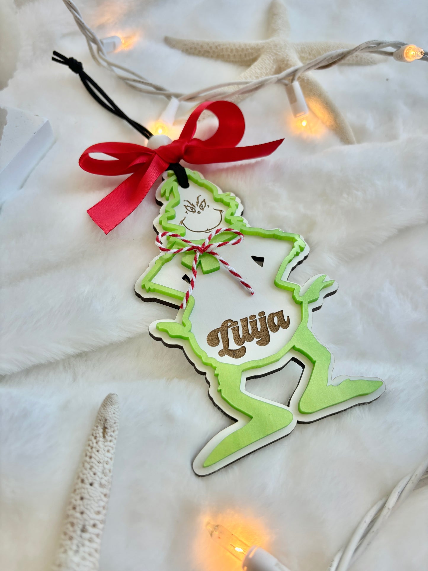 Simple Grinch Customized Ornament