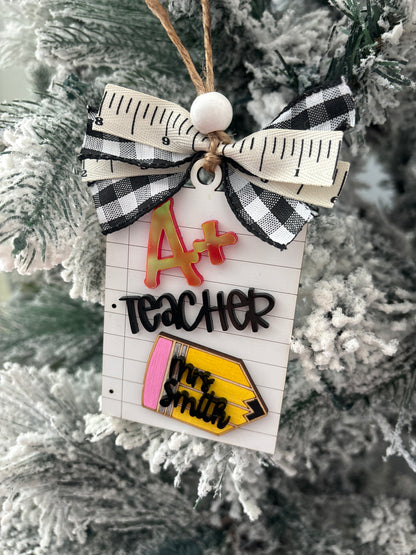 Customized A+ Teacher Ornament