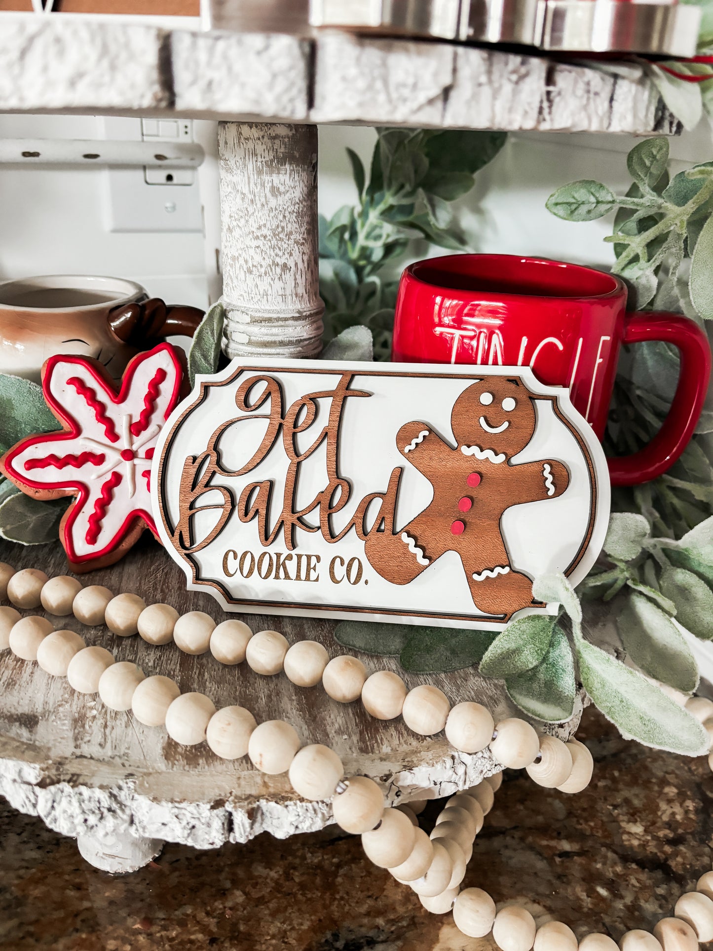 Gingerbread Tiered Tray and Coffee Decor