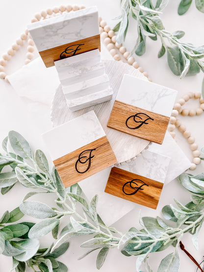 Deluxe Marble Acacia Customizable Coasters