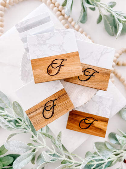 Deluxe Marble Acacia Customizable Coasters