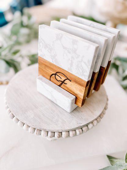 Deluxe Marble Acacia Customizable Coasters