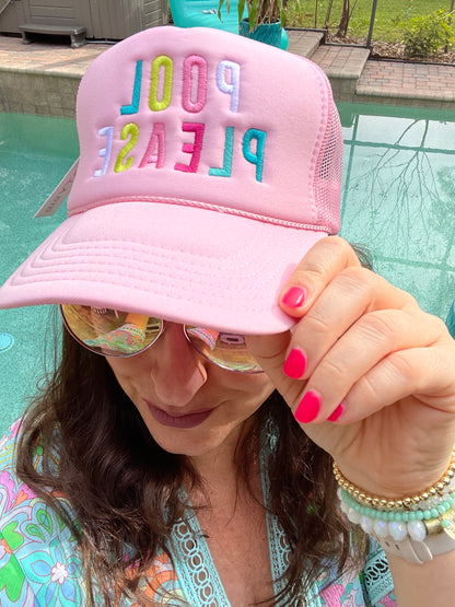 Pool Please adjustable pink hat