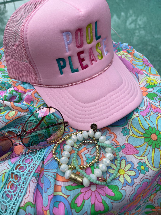 Pool Please adjustable pink hat