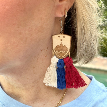 Slovenian grb(crest) macrame earrings