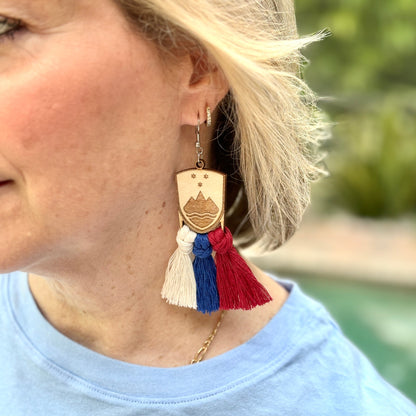 Slovenian grb(crest) macrame earrings