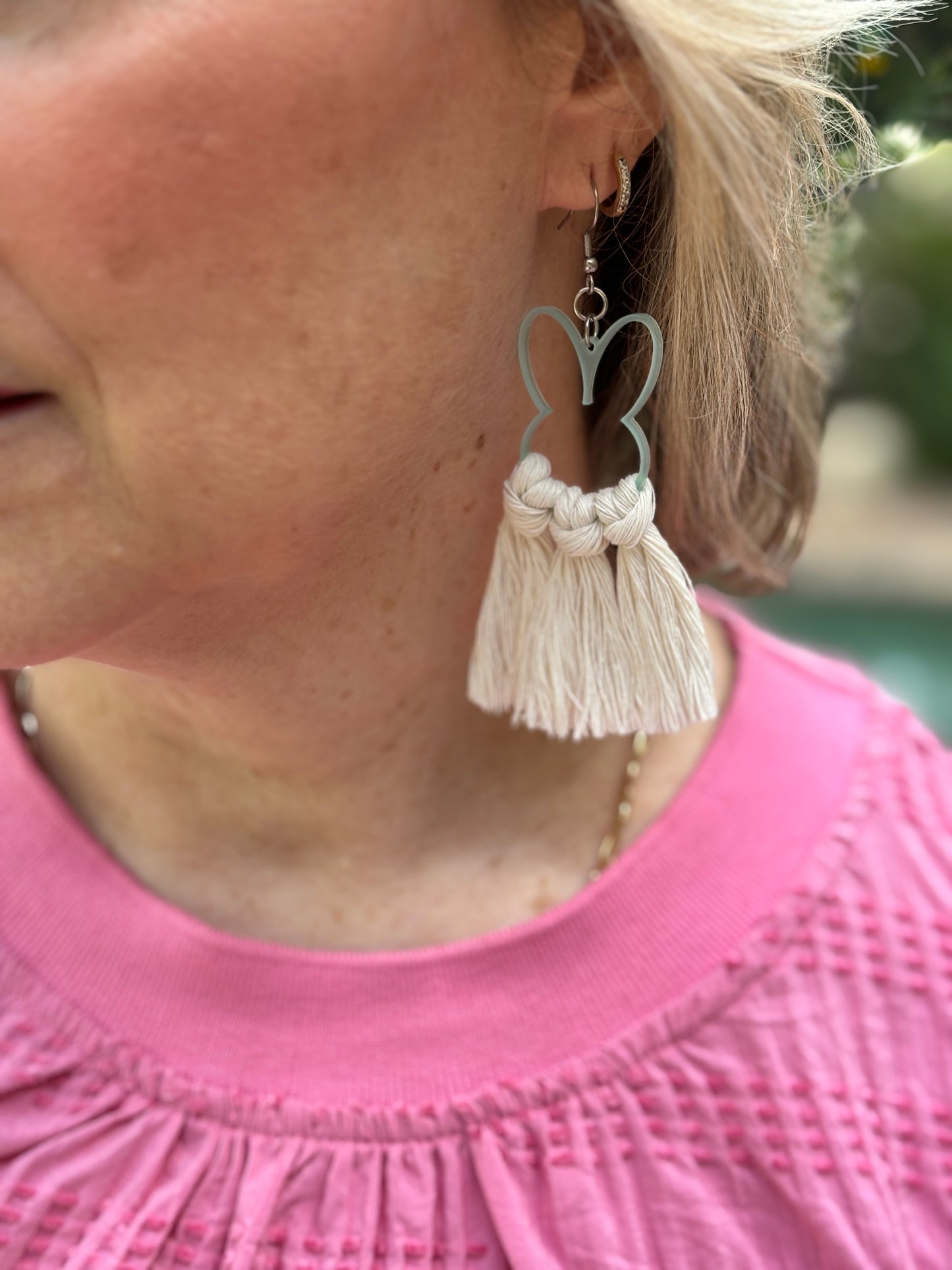 Macrame Bunny Earrings