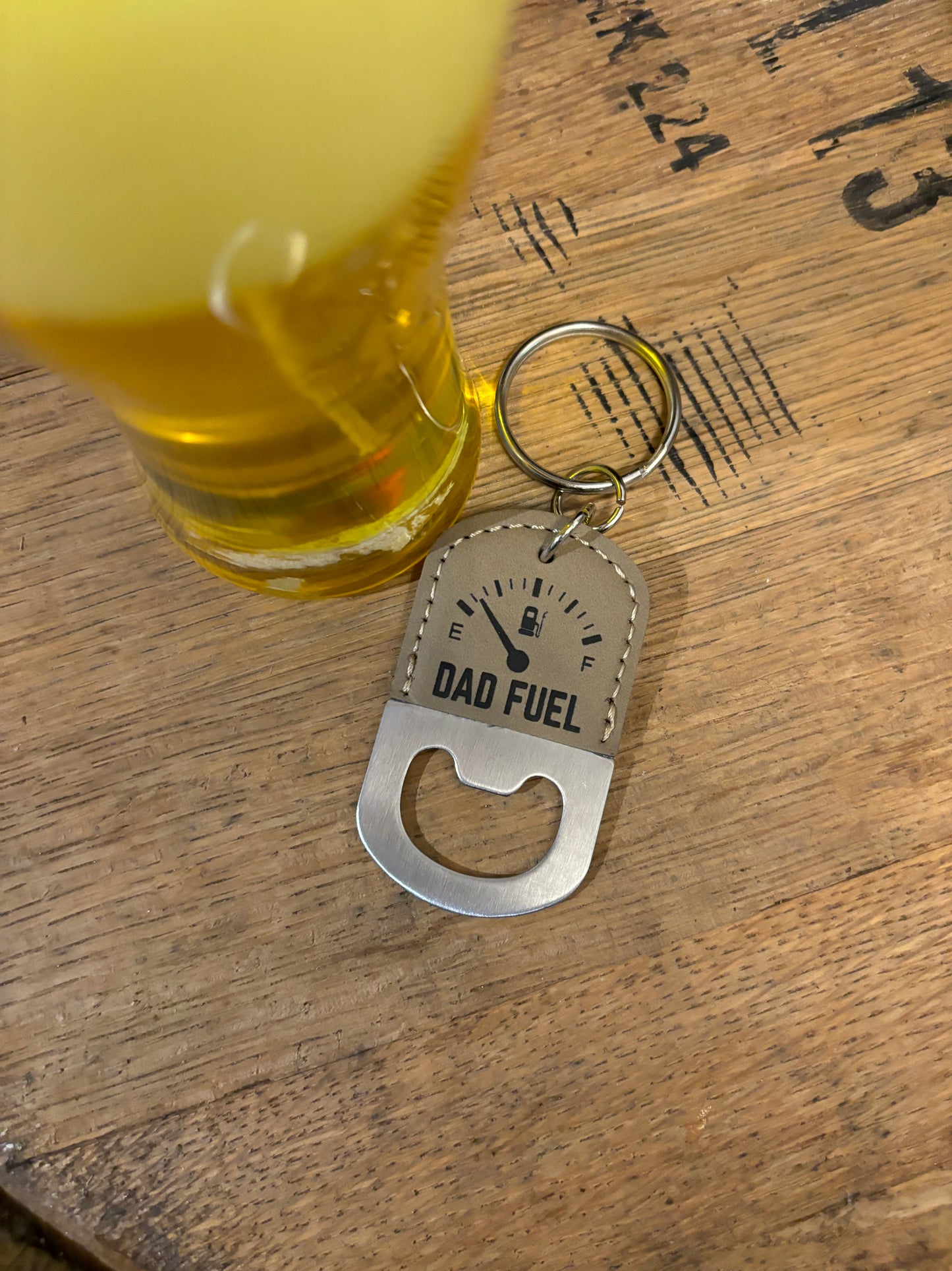 "Dad fuel" bottle opener keychain