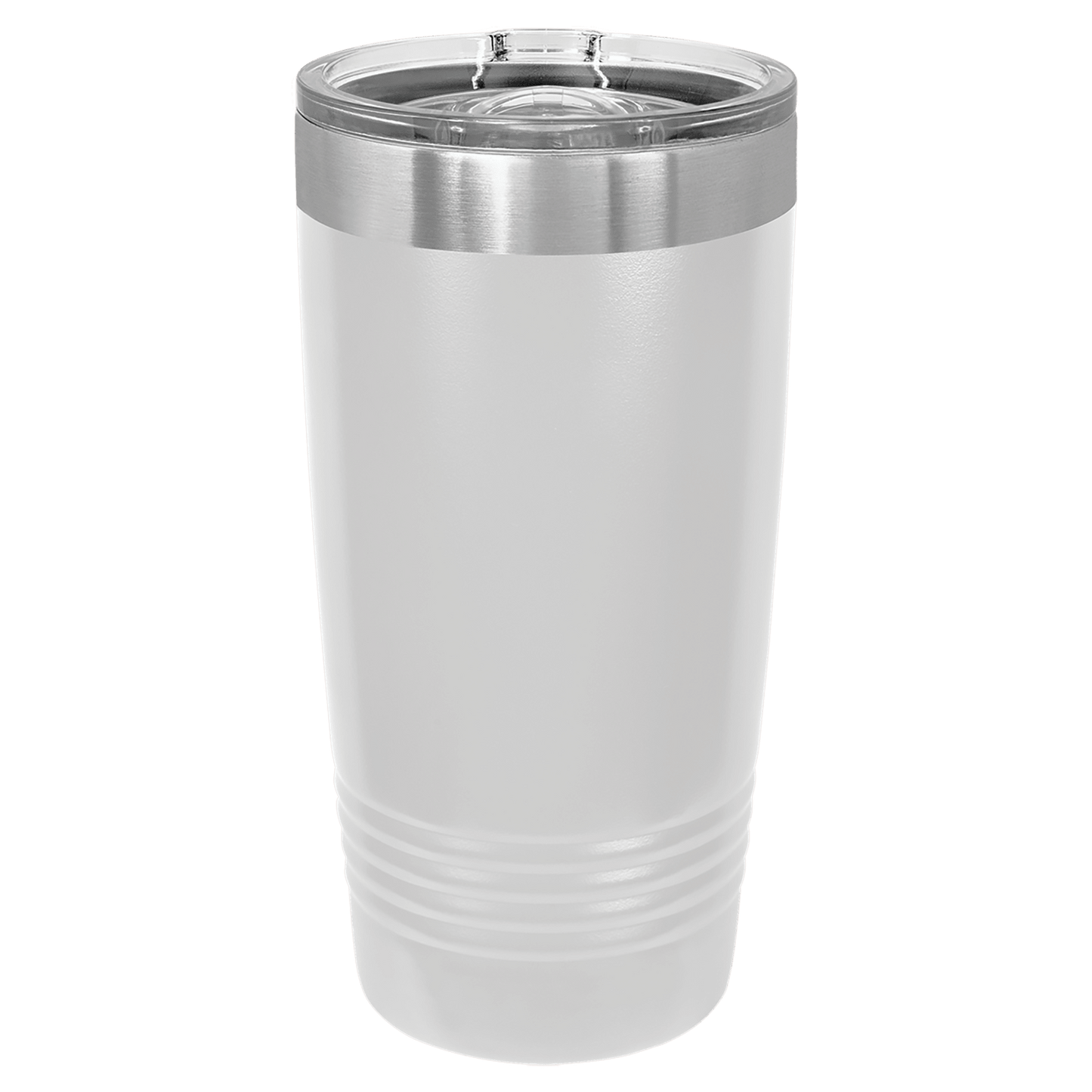 White tumbler with logo